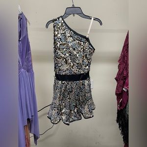 Silver and Black Sequin Dance Costume